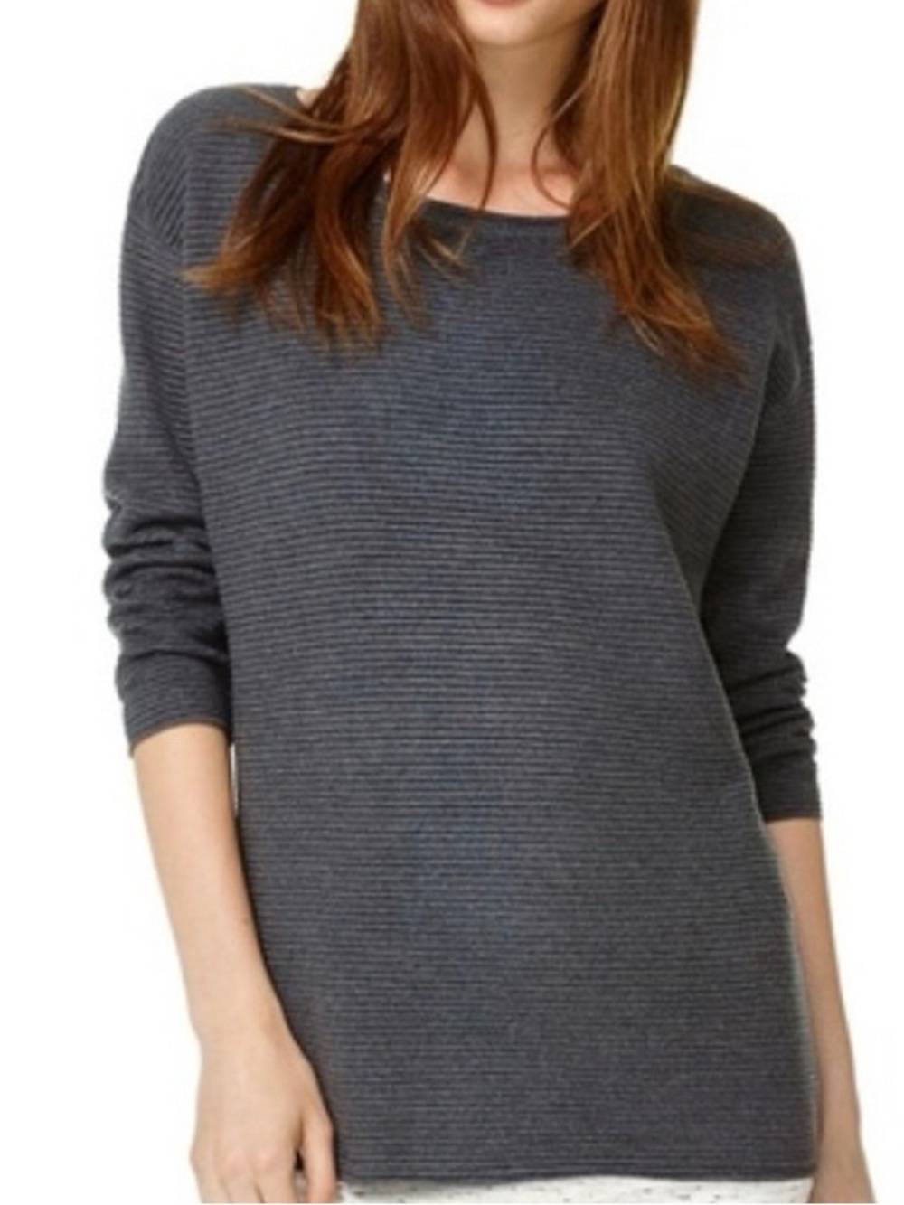 Wilfred| Aritzia| Charcoal Grey Long Sleeve Silk & Cashmere Knit Sweater Sz M